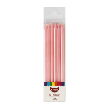 Tall Pearl Pink Candles 12cm | 12pc