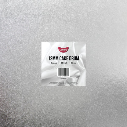 12mm Cake Drum Silver Square Wrapped 13 Inch