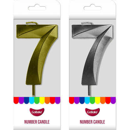 Number 7 Metallic Candle