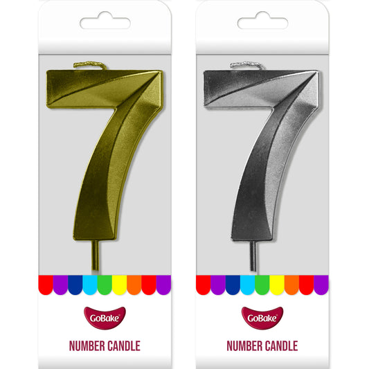 Number 7 Metallic Candle