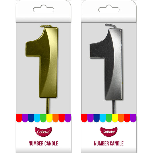 Number 1 Metallic Candle