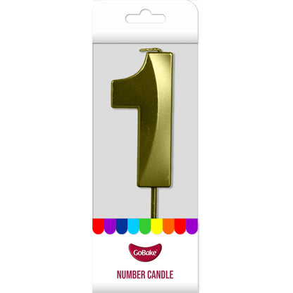 Number 1 Metallic Candle
