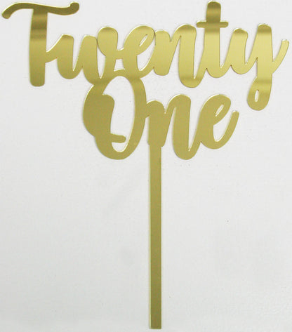 Acrylic Twenty One Topper | Gold