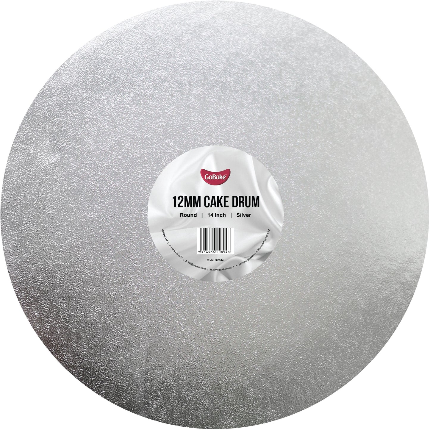Round Cake Drum 12mm | Silver | 14 Inch