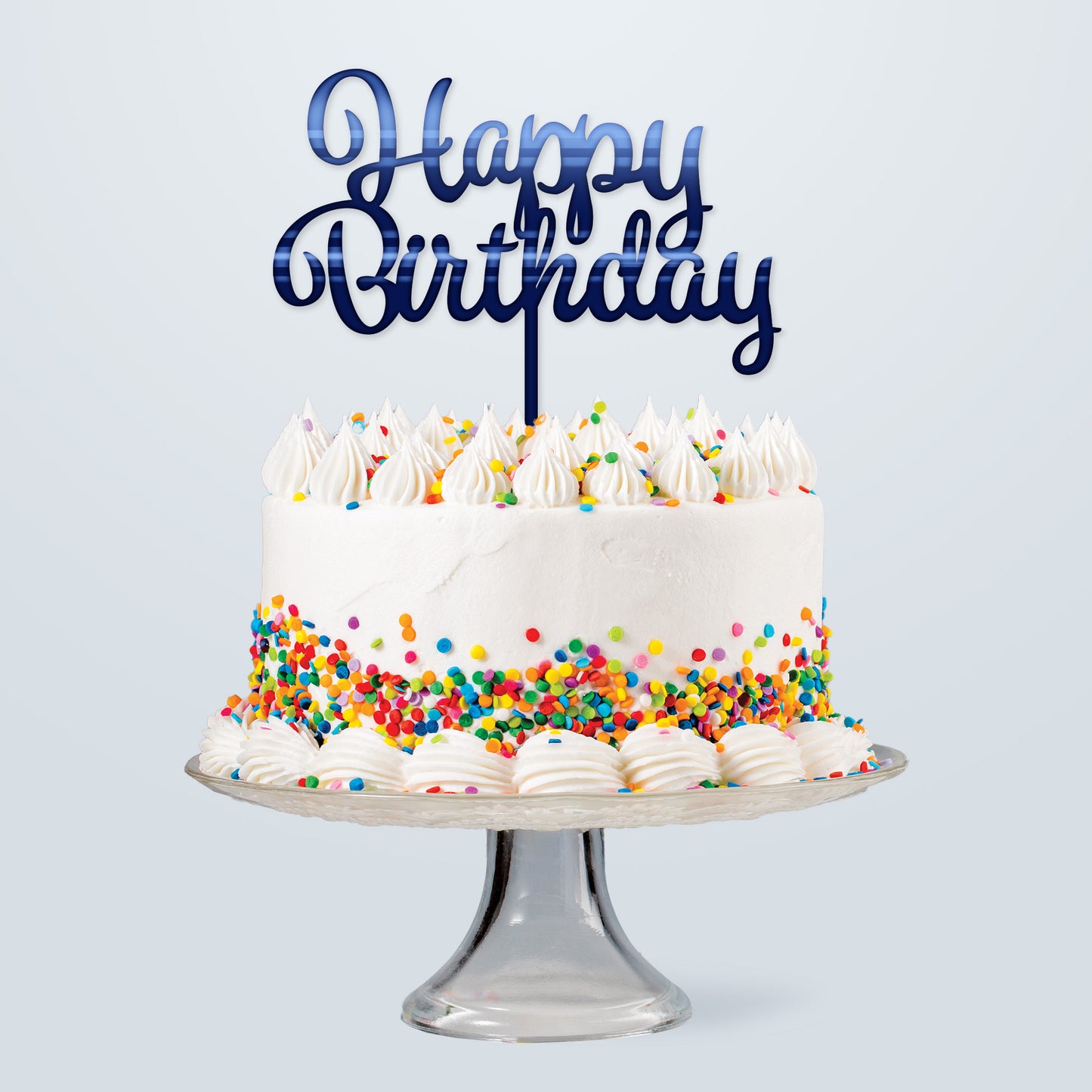 Acrylic Happy Birthday Topper | Blue
