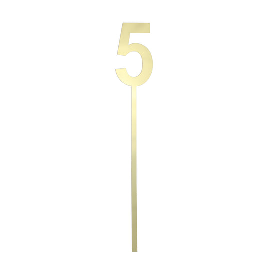 Small Number 5 Topper | Gold