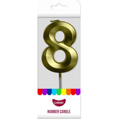 Number 8 Metallic Candle