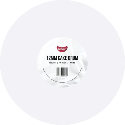 Round Cake Drum 12mm | White | 10 Inch