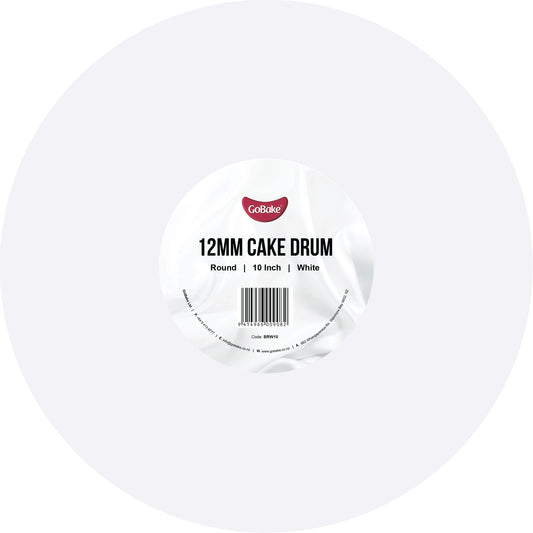 Round Cake Drum 12mm | White | 10 Inch