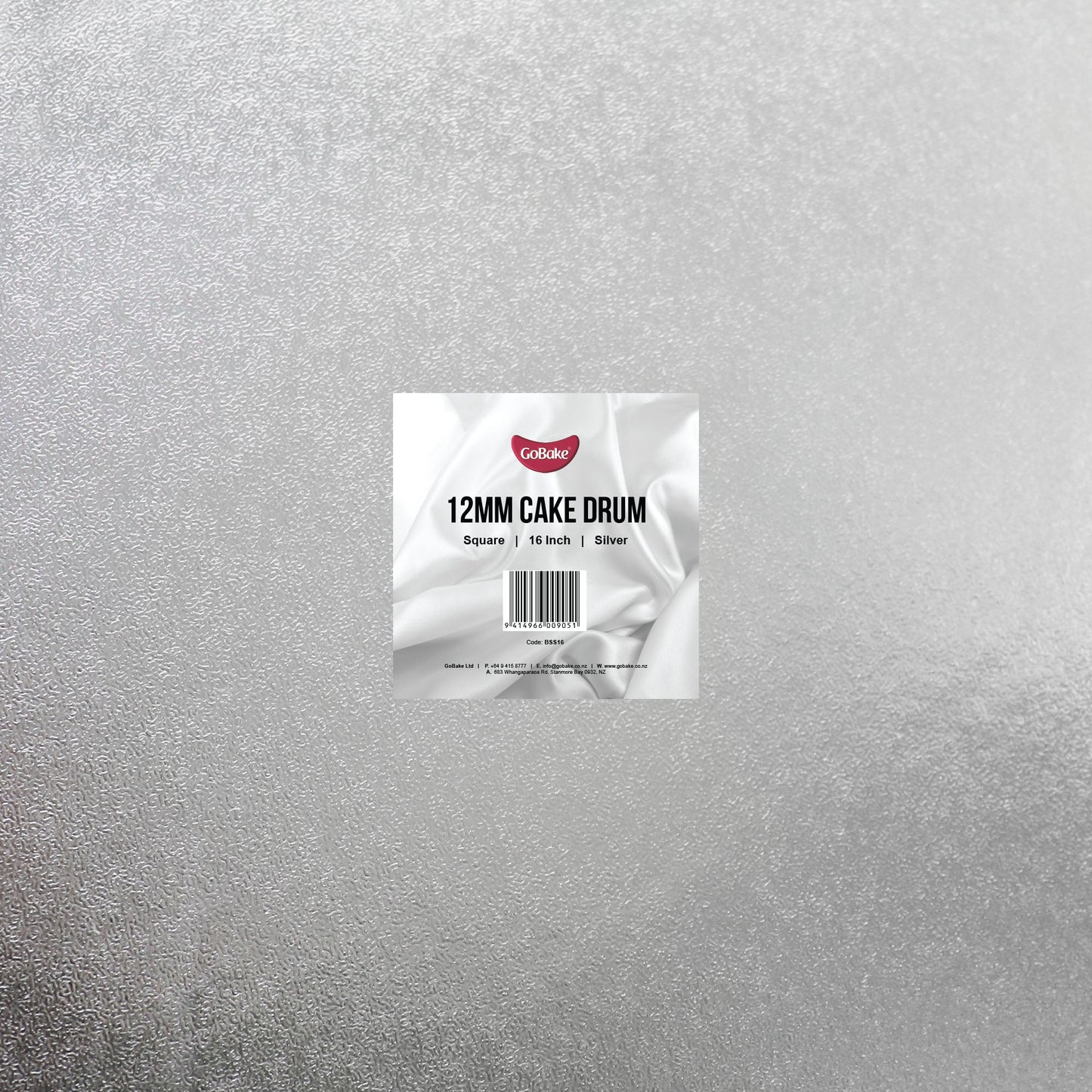 Square Cake Drum 12mm | Silver |16 Inch