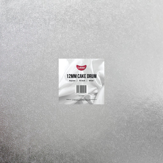 Square Cake Drum 12mm | Silver |16 Inch