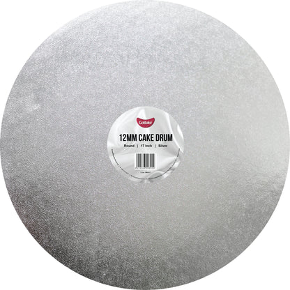 12mm Cake Drum Silver Round Wrapped 17 Inch
