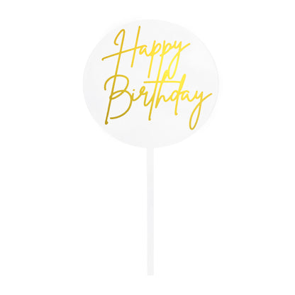 Small Happy Birthday Topper | Gold