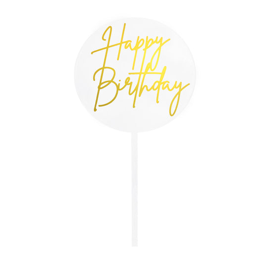 Small Happy Birthday Topper | Gold