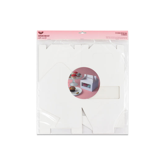 White Cupcake Box Sets | 4 Cavity | 2Pk