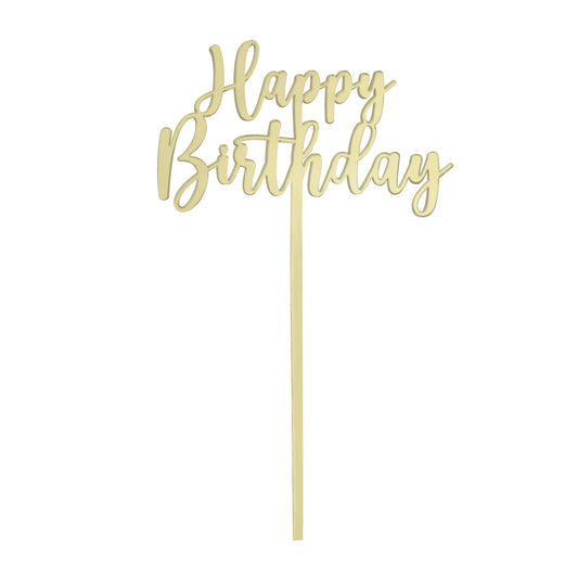 Small Classic Happy Birthday Topper | Gold