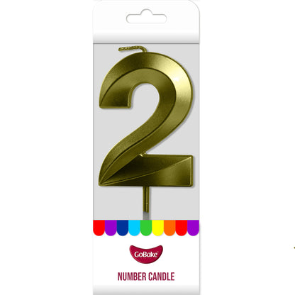Number 2 Metallic Candle