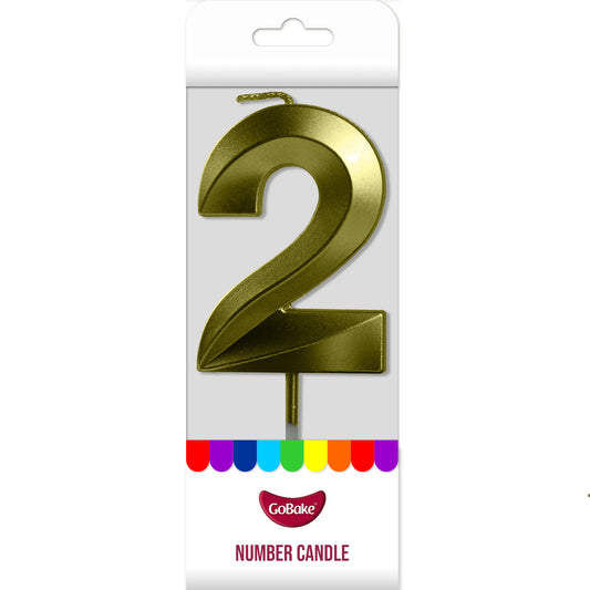 Number 2 Metallic Candle