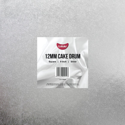 12mm Cake Drum Silver Square Wrapped 9 Inch
