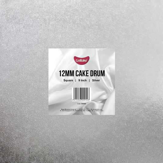 12mm Cake Drum Silver Square Wrapped 9 Inch
