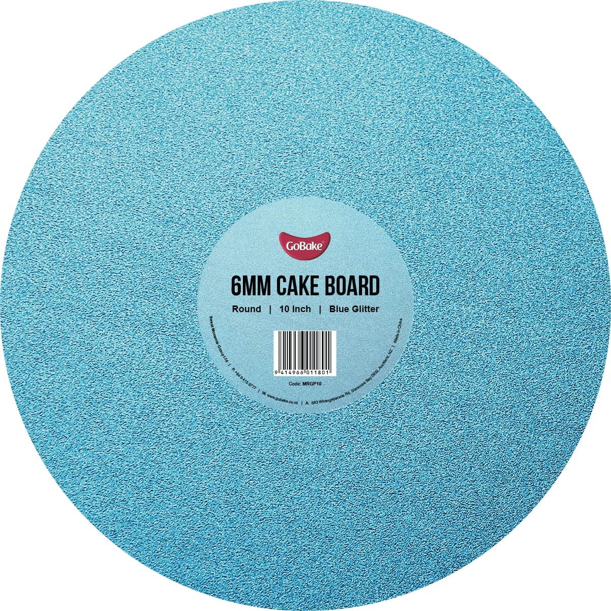 Round Glitter Masonite Cake Board 6mm | Blue | 10 Inch