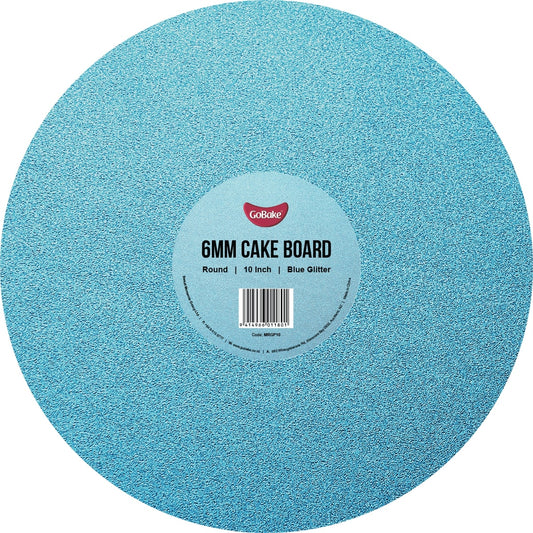 Round Glitter Masonite Cake Board 6mm | Blue | 10 Inch