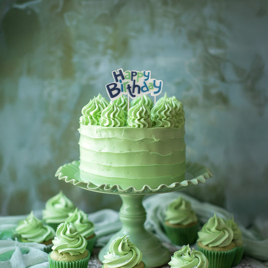 Blue Happy Birthday Candle