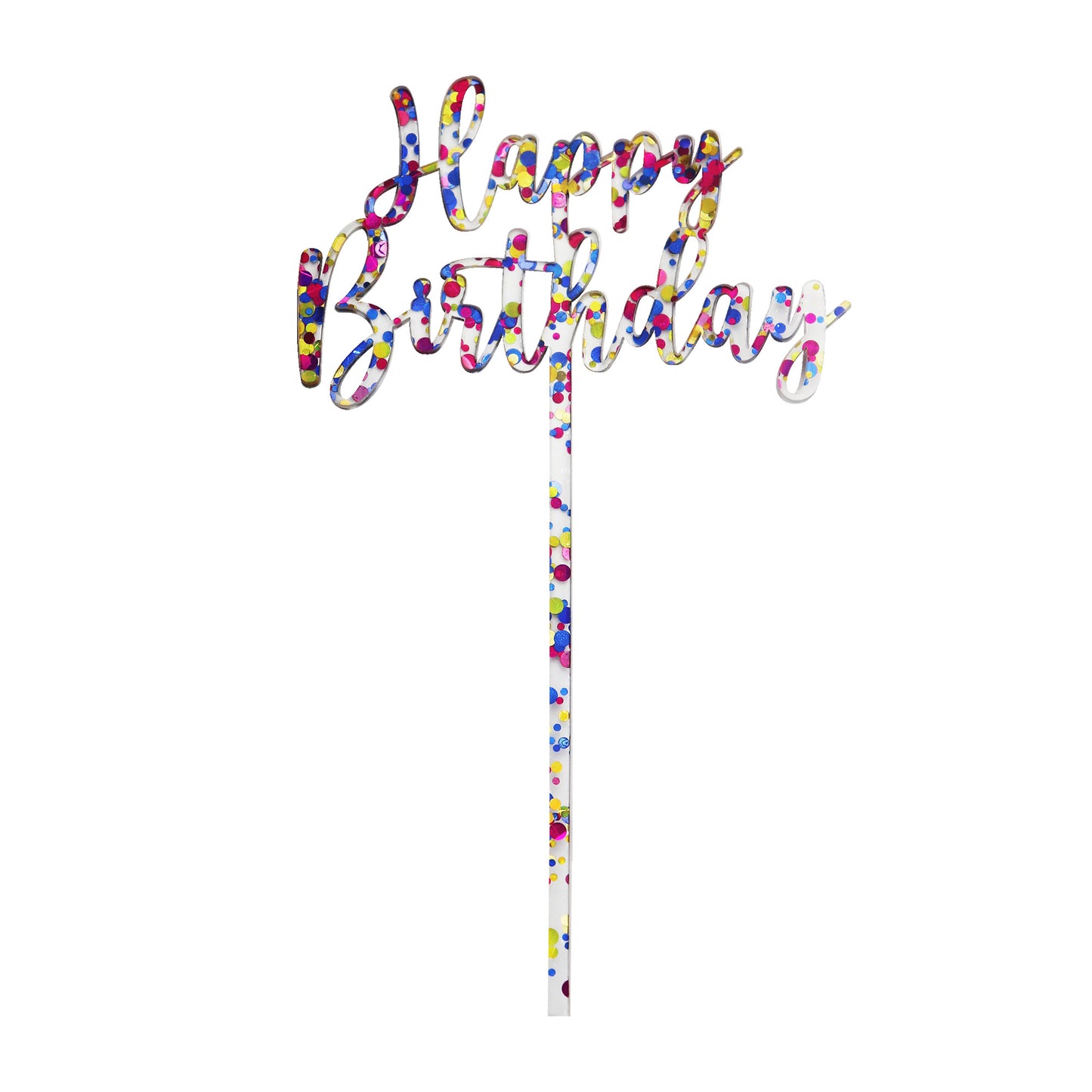 Small Classic Happy Birthday Topper | Rainbow