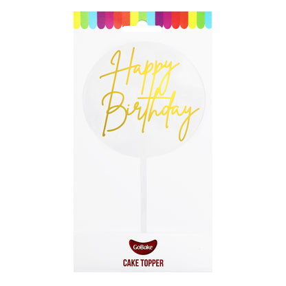 Small Happy Birthday Topper | Gold