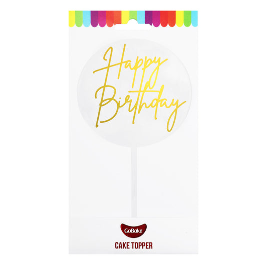 Small Happy Birthday Topper | Gold