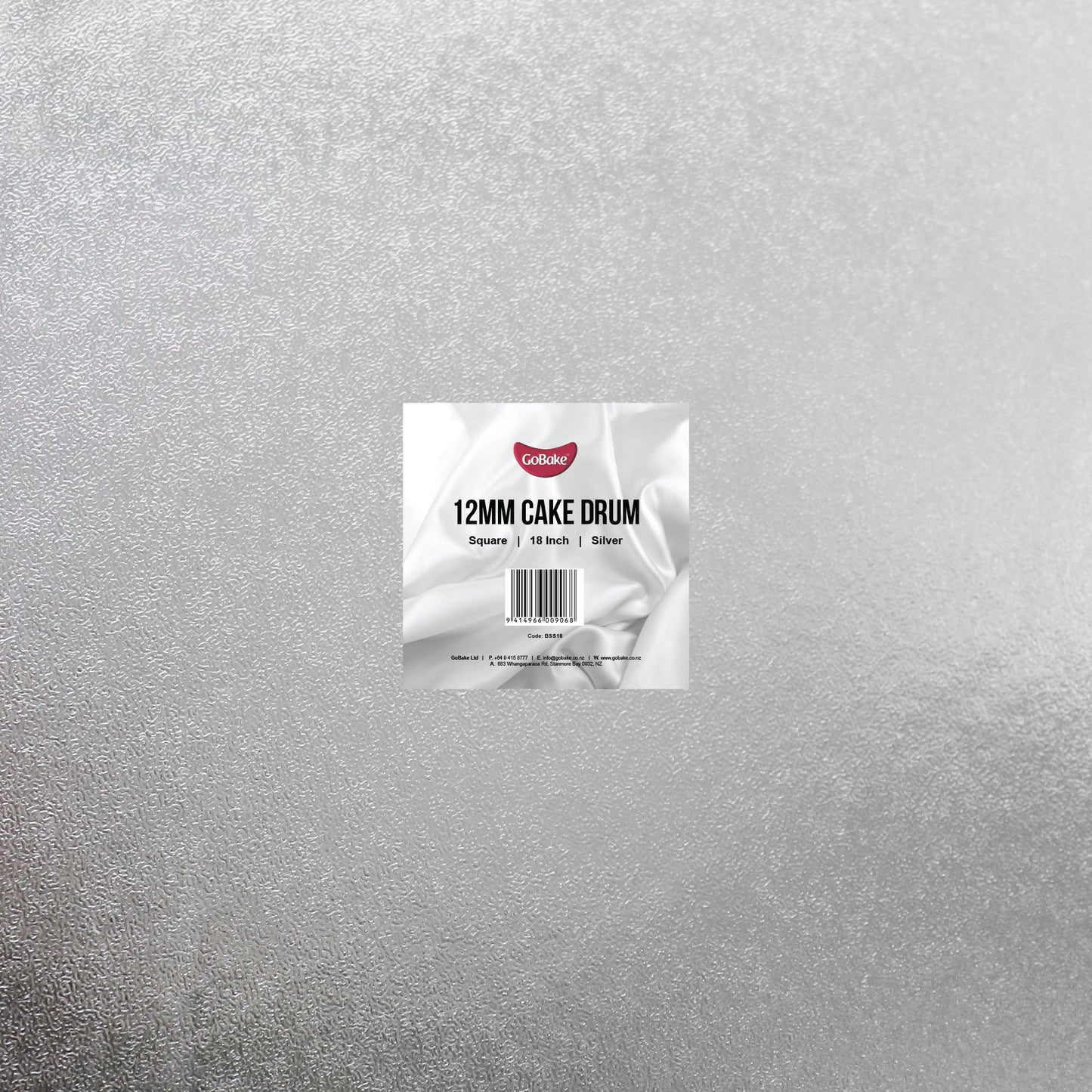 Square Cake Drum 12mm | Silver | 18 Inch