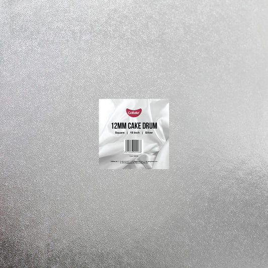 Square Cake Drum 12mm | Silver | 18 Inch