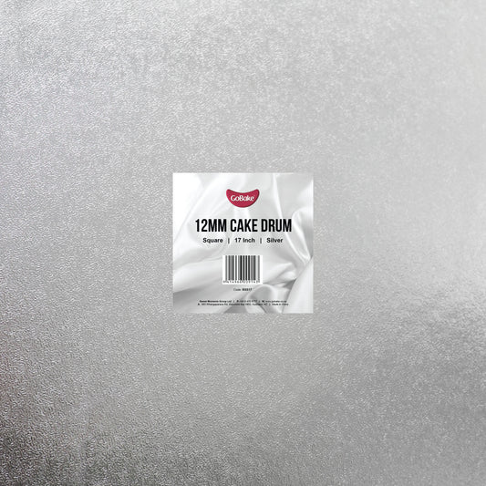 12mm Cake Drum Silver Square Wrapped 17 Inch