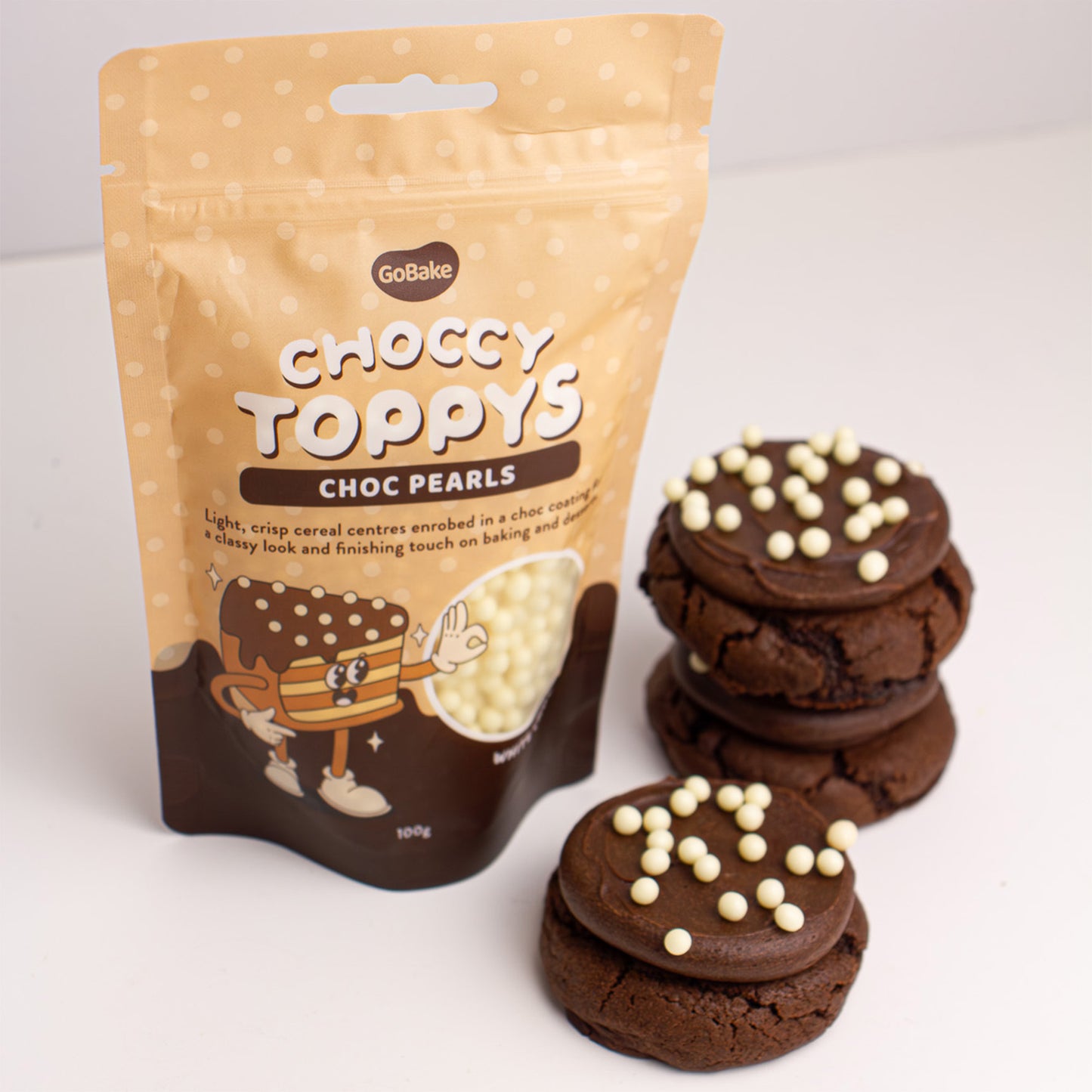 Choccy Toppys White Choc Pearls | 100G