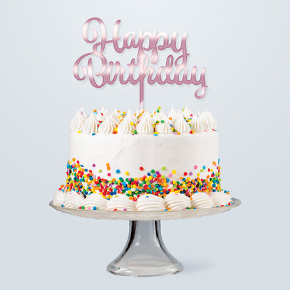 Acrylic Happy Birthday Topper | Rose Gold