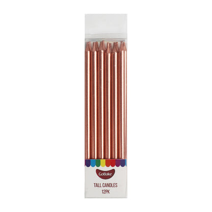 Tall Pearl Rose Gold Candles 12cm | 12pc