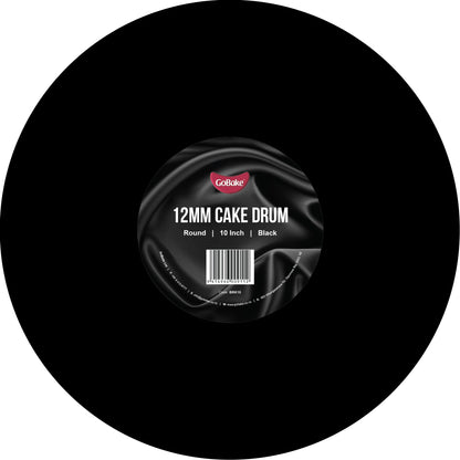 Round Cake Drum 12mm | Black | 10 Inch