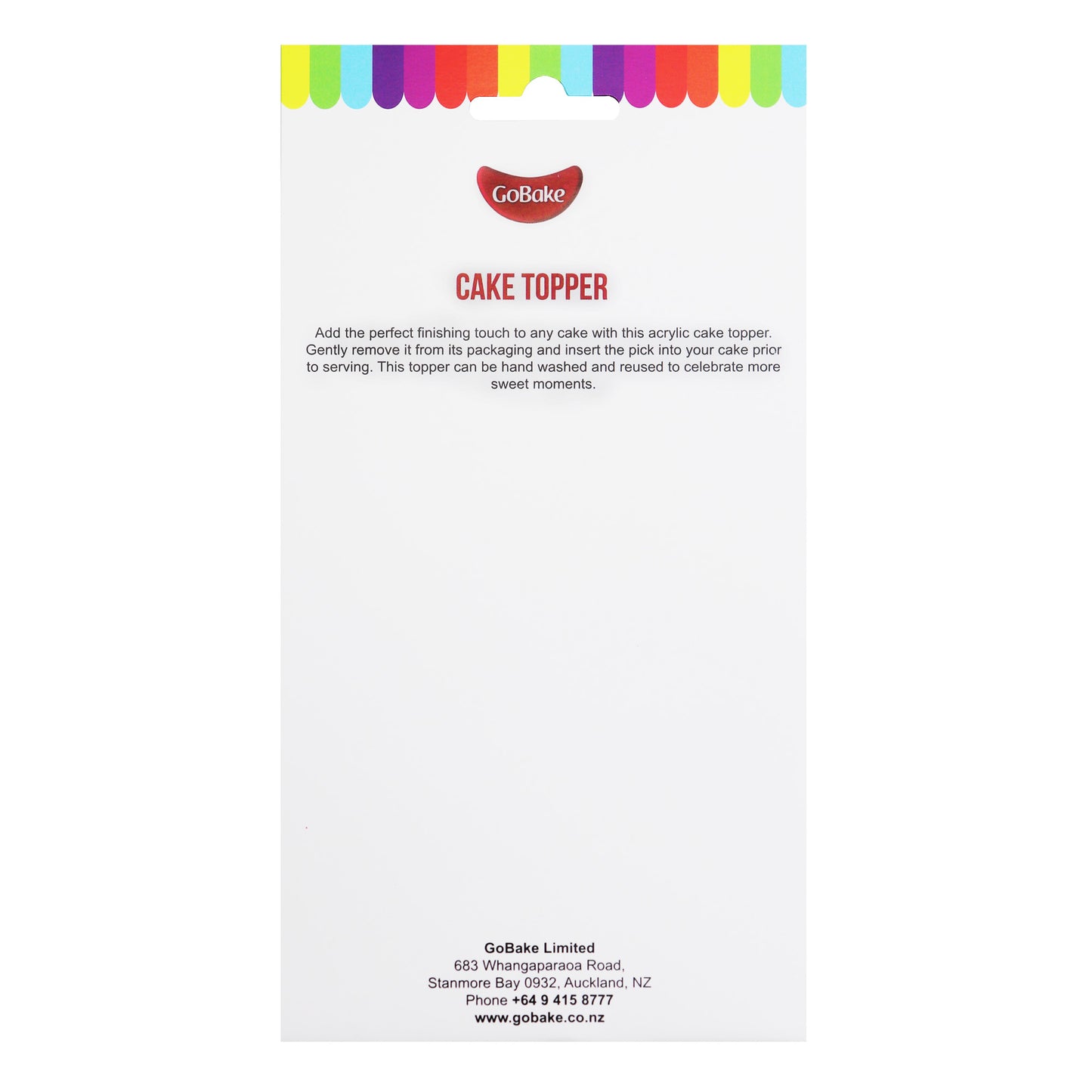 Small Elegant Happy Birthday Topper | Gold