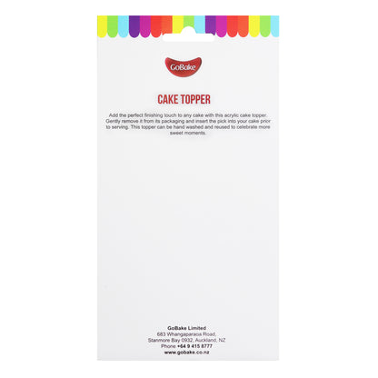 Small Elegant Happy Birthday Topper | Silver