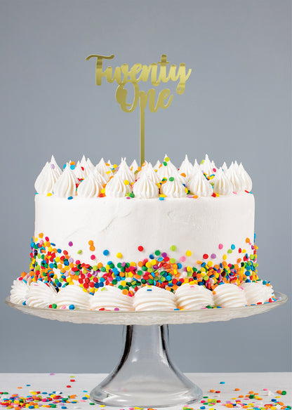 Acrylic Twenty One Topper | Gold