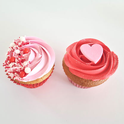Hot Pink Heart Dec On | 3cm | 12pk