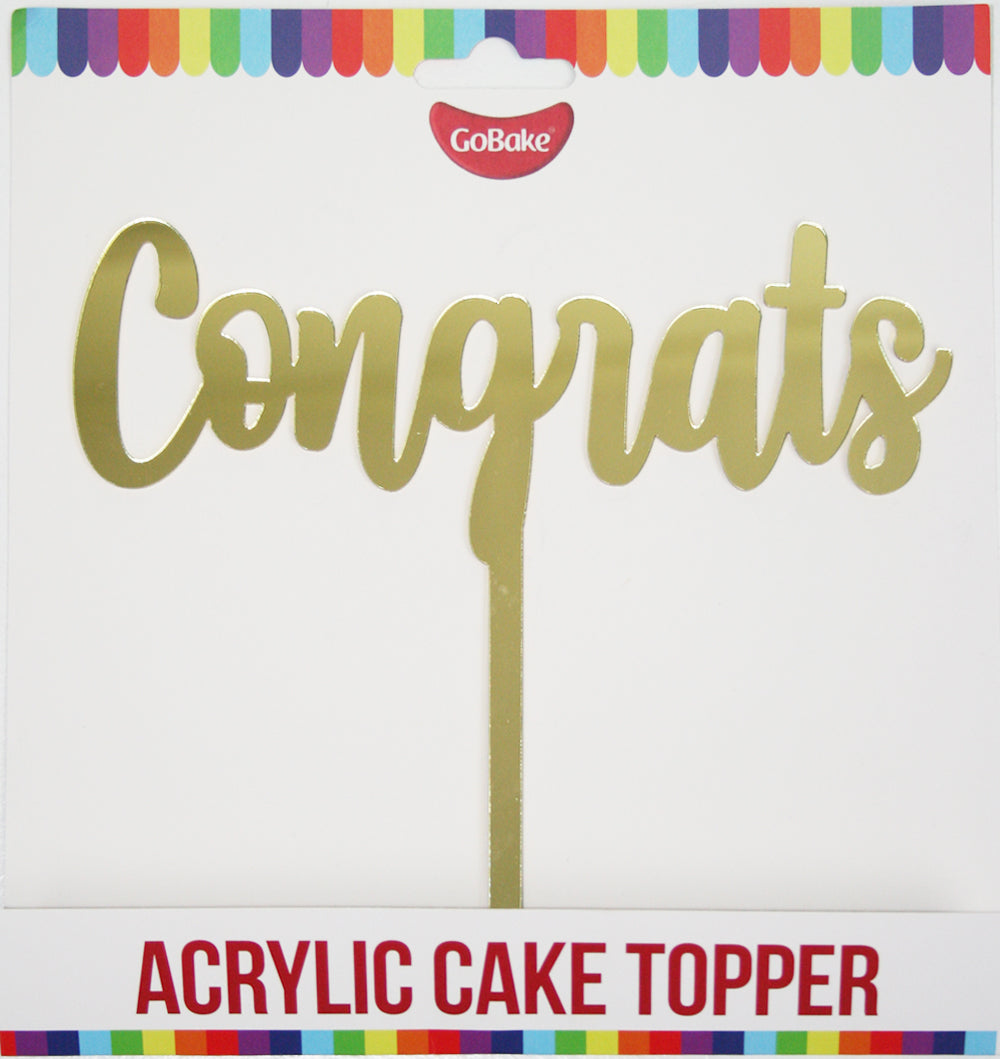 Acrylic Congrats Topper | Gold