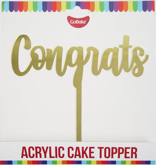 Acrylic Congrats Topper | Gold