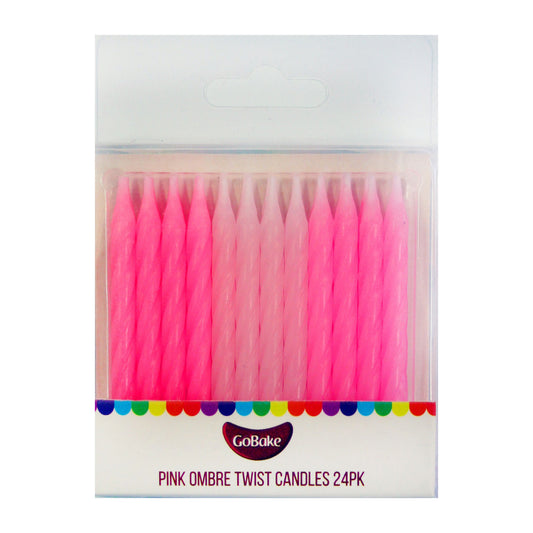 Pink Ombre Twist Candles | 24pc