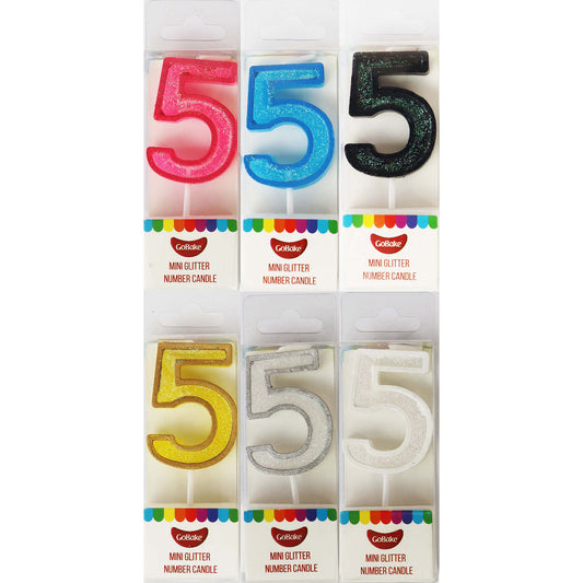 Mini Modern Number 5 Candle