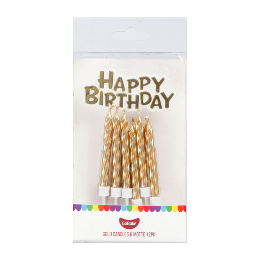 Gold Candles & Motto | 12pc + Motto