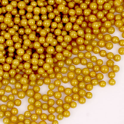 4mm Pearl Gold Sugar Pearls | 80G