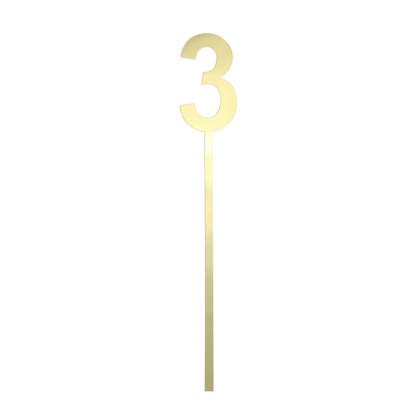 Small Number 3 Topper | Gold