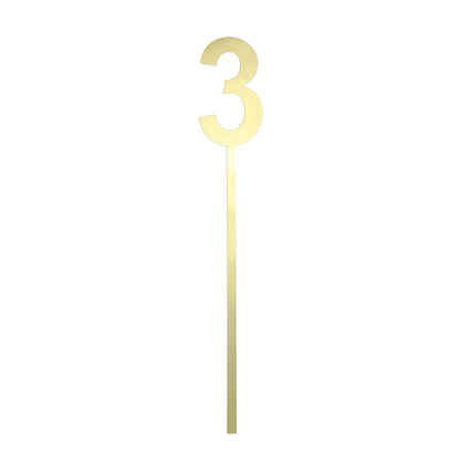Small Number 3 Topper | Gold