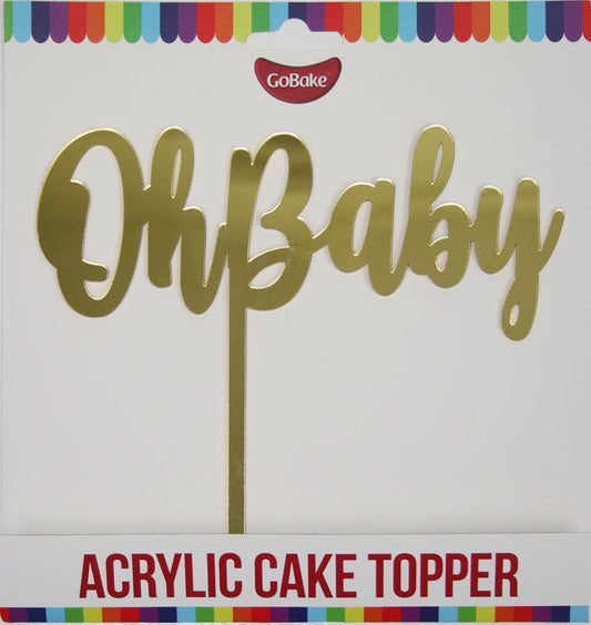 Acrylic Oh Baby Topper | Gold